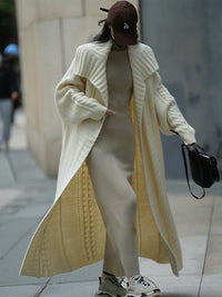 Oversized cable knitted cardigan