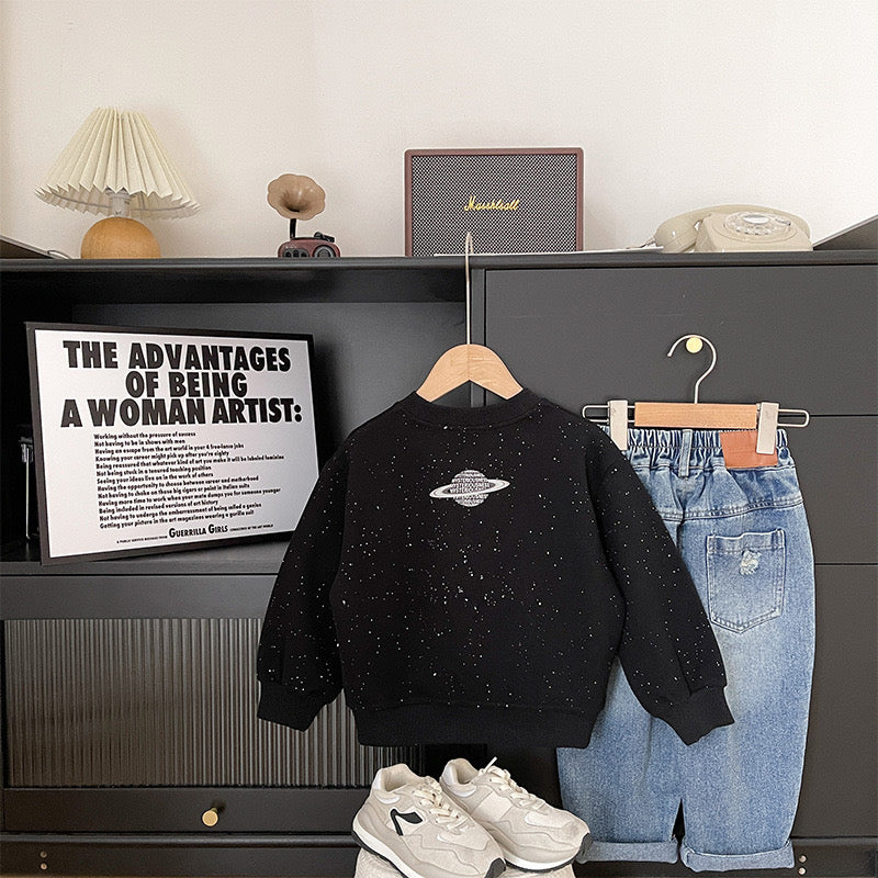 Planets sweat shirt- black