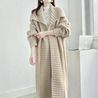 Oversized cable knitted cardigan
