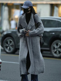Oversized cable knitted cardigan
