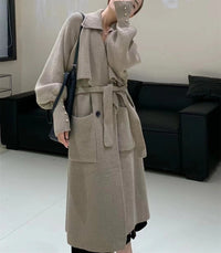 Knitted trench coat