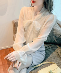 Tie neck blouse