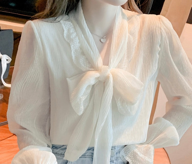 Tie neck blouse