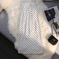 Side ruched Polka dots skirts