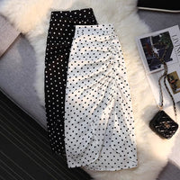 Side ruched Polka dots skirts
