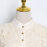 3D embroidery lace floral A line dress