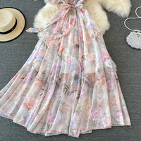One shoulder ruffle floral maxi dress