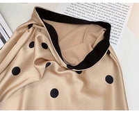 Polka dot satin midi skirt