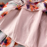 Poet sleeve one shoulder ruffle dress