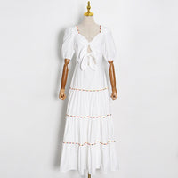 Bowknot tiered maxi dress