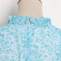 Beautiful ruffle tiered maxi chiffon dress in blue