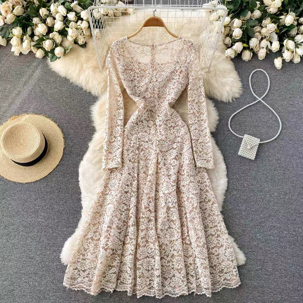 Sweet charming X line lace dress