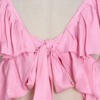 Flowy square neck back bowknot maxi dress