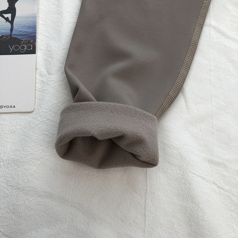 Fleece lined yoga legging pants highwaist