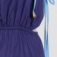 Halter tie shoulder cut out tiered maxi dress
