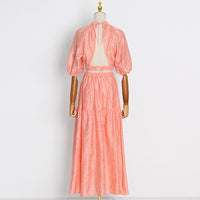 O-ring cut out open back maxi dress
