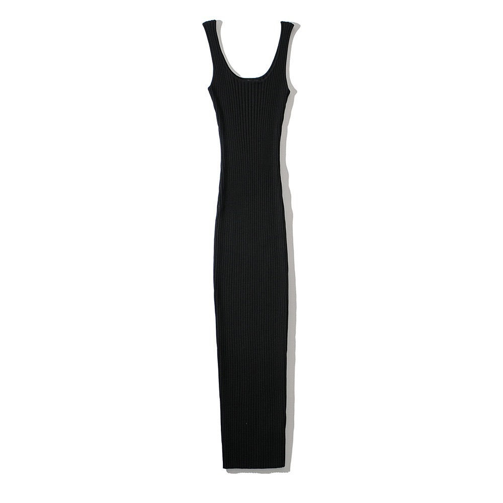Sleeveless lounge long knit dress
