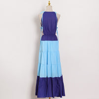 Halter tie shoulder cut out tiered maxi dress