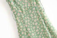 Tied-shoulder floral slit dress