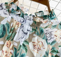 Open back floral ruffle A line dress