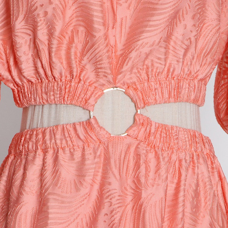 O-ring cut out open back maxi dress