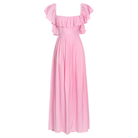 Flowy square neck back bowknot maxi dress