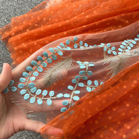 3D embroidery meshed lace maxi dress