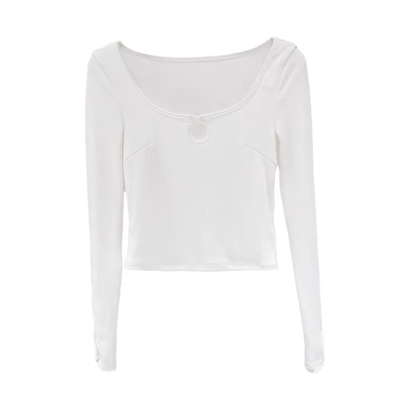 Keyhole round neck top