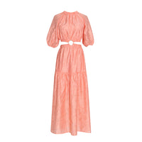 O-ring cut out open back maxi dress
