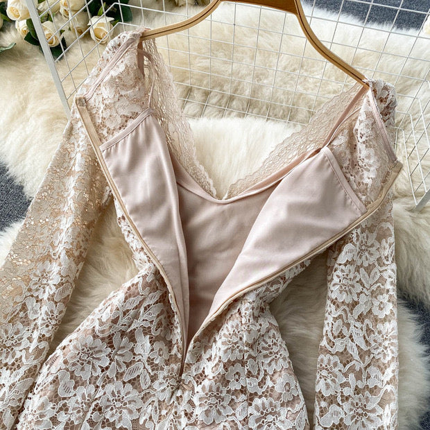 Sweet charming X line lace dress