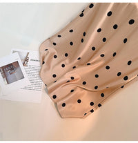 Polka dot satin midi skirt
