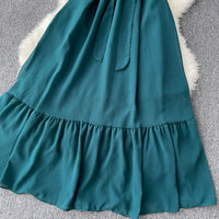 Flowy off shoulder belted maxi dress