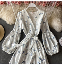 Asymmetrical ruffle wrap polka dot dress