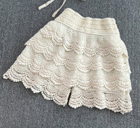 Embroidery lace halter 2 pieces swimming set