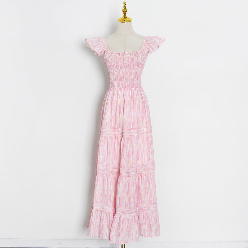 Square neck smocked bodice prairie dress