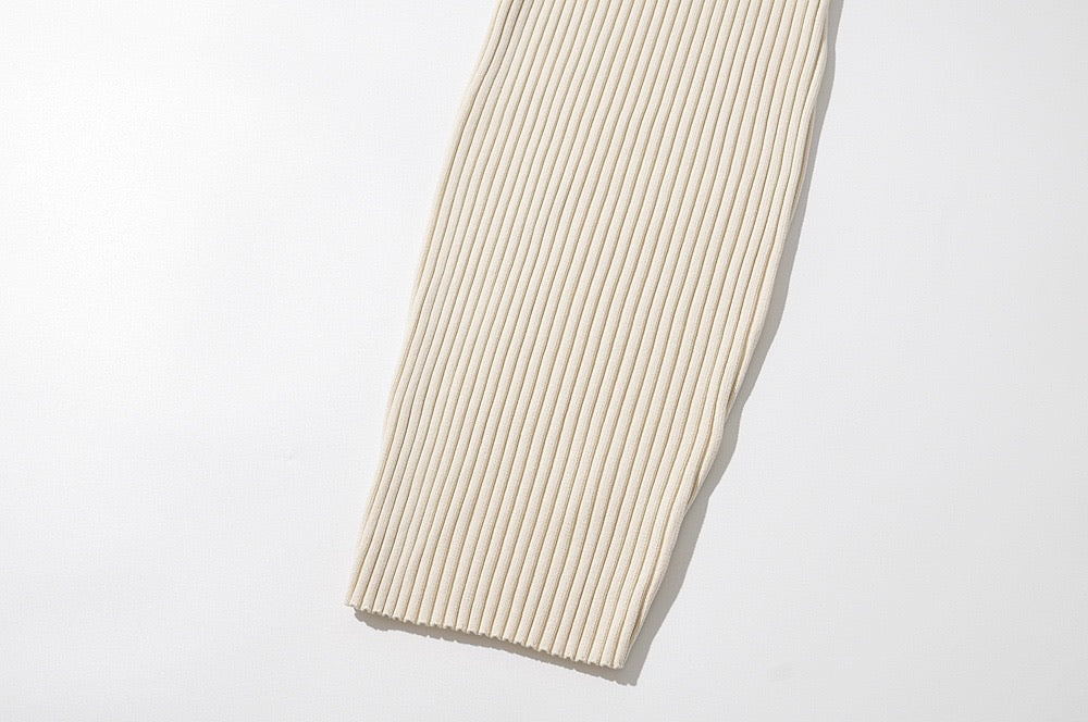 Halted cross midi knit dress