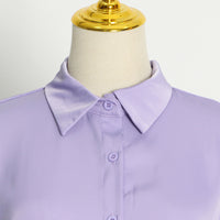 Lilac feathers blouse dress