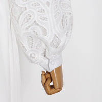 Classy chiffon dress embellished lace trim