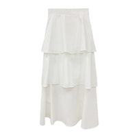 Layering tiered midi skirt
