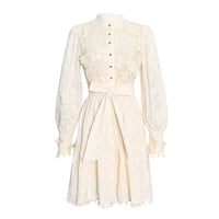 3D embroidery lace floral A line dress