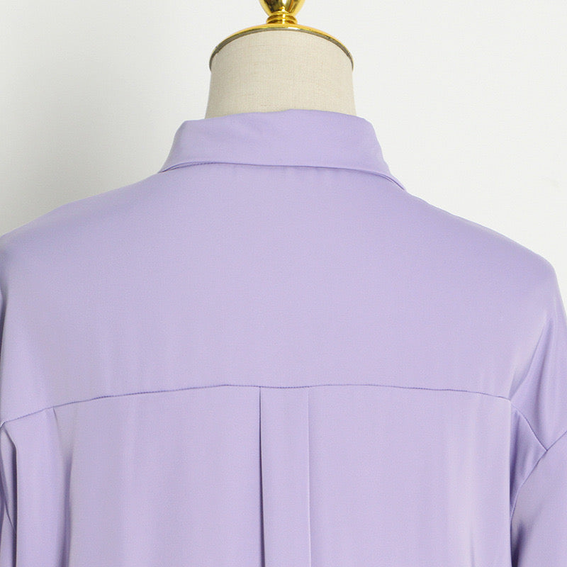 Lilac feathers blouse dress