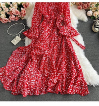 High-low Asymmetrical ruffle wrap summer dress