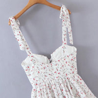 Tie shoulder floral cami midi layer dress