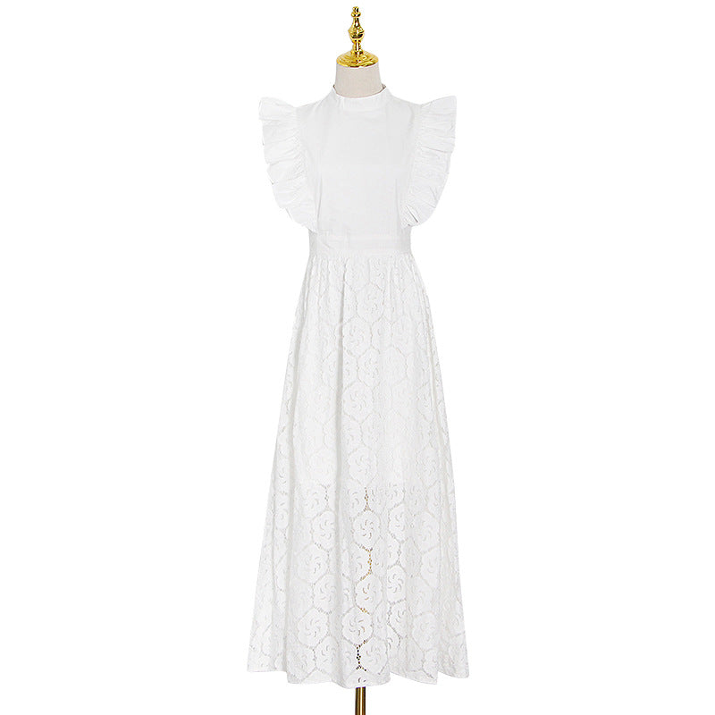 Classic ruffle lace maxi dress
