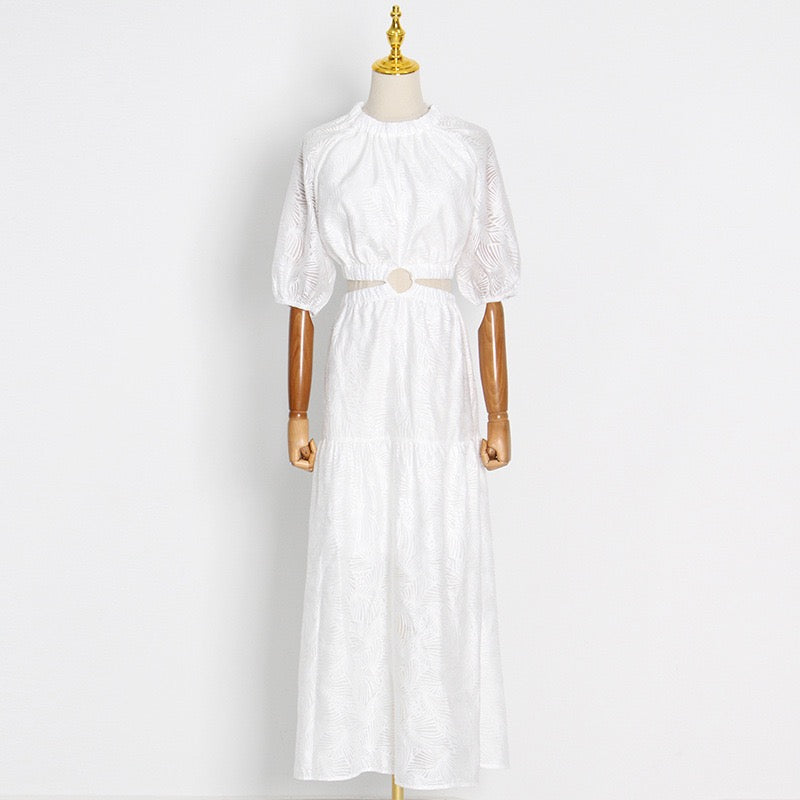 O-ring cut out open back maxi dress