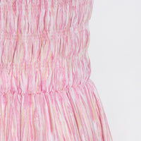 Square neck smocked bodice prairie dress