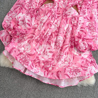 Open back floral ruffle A line dress