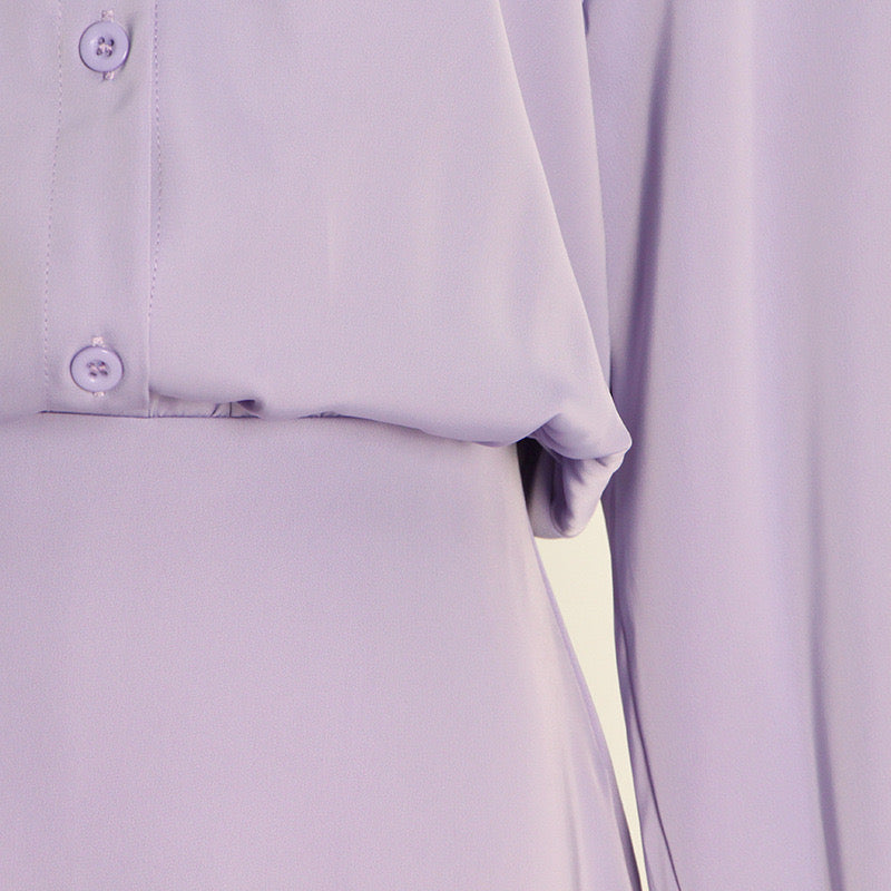 Lilac feathers blouse dress