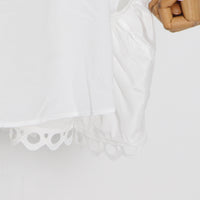 Belted button through embellished lace A line dress