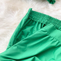 Smocked bodice crop top and prairie skirt set